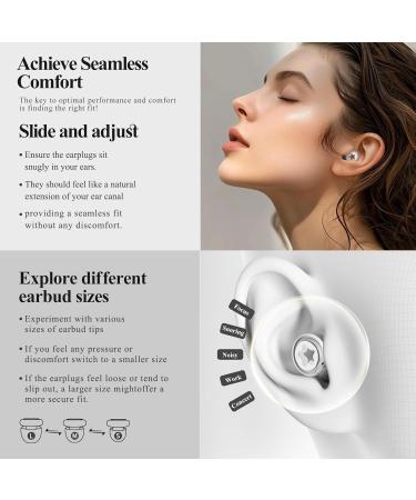 Soft Silicone Ear Plugs 26 dB | Reusable Noise Cancelling Earplugs for Concerts Travel & Snoring - 3 Pairs | White Transparent Pentagram Design - Buy Online on GoSupps.com