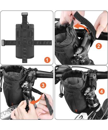 Desing Wish Insulated Bike Water Bottle Holder - 16-24oz Black Medium - Non-Slip Straps - Multiple Installation Methods - for Mountain, Road Bike, eBike, Scooter - Buy Online on GoSupps.com