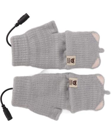 USB Heated Gloves Mens Fashion Office Work Fingerless Heating (Grey) - Buy Online on GoSupps.com