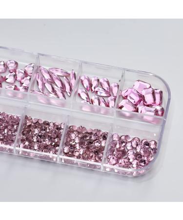 Doyizz Pink Crystal Nail Art Rhinestones - 3D Multi Shapes Flatback Gems for Nail Design & Crafts - Buy Online on GoSupps.com