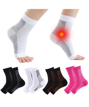 4 pairs of orthopedic compression socks plantar fasciitis socks orthopedic socks foot bands ankle sports compression socks men for men's women orthoback socks sport fitness-l/xl