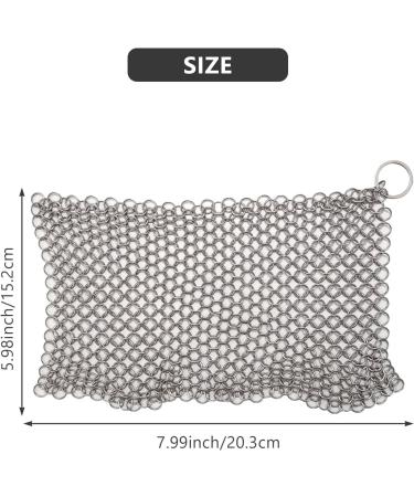 Srutueo Cast Iron Cleaner -Premium 316 Stainless Steel Chainmail Scrubber 8x6 Inch - Buy Online on GoSupps.com