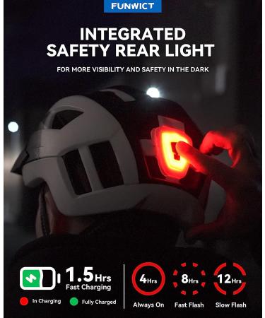 FUNWICT Adult Bike Helmet with Visor, Goggles & Rechargeable Rear Light Black Pink, L 57-61 cm - Buy Online on GoSupps.com