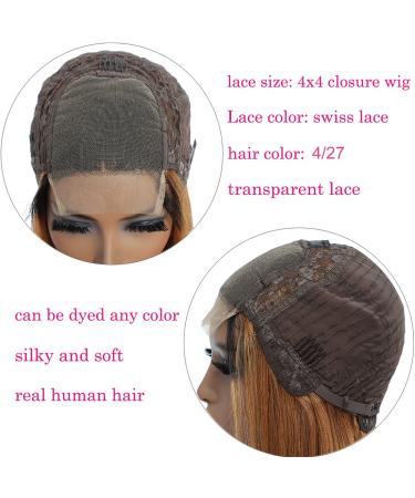 18 Inch Honey Blonde Highlight Ombre Body Wave Lace Front Wig - Grade 9A Malaysian Virgin Human Hair - Pre Plucked & Bleached Knots - Glueless - Women's Human Hair Wig (4/27) - Buy Online on GoSupps.com