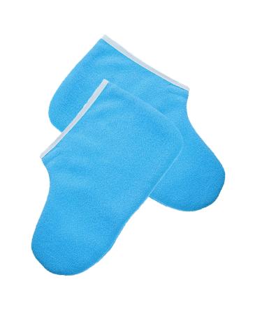 HAPINARY 1 Pair Waxed Cotton Footmuffs Paraffin Wax Hydrating Foot Mask Foot Covers Paraffin Bath Bags Wax Bath Foot Liners Moisturizing Socks Foot Spa Wrapping Cover Wax Booties Polyester 26.50X19.00X1.00CM Blue