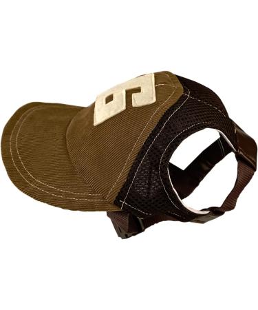 Adjustable Dogs Baseball Cap with Ear Holes - Breathable Sun Hat for Pets - Summer Travel Dog Cap for Puppies - Brown - Buy Online on GoSupps.com