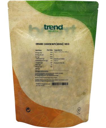 Organic Cashew Nuts 500g - Vegan, Non-GMO, High Fiber & Protein Snack for Adults and Kids - Buy Online on GoSupps.com