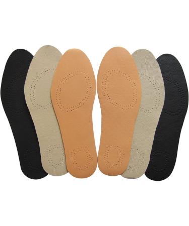 Men's Non-Slip Thin Leather Insoles for Boots and Dress Shoes - 3 Pairs (Size 8-9 Men/10-11 Women) - Carbon Odor-Eater Inserts - Buy Online on GoSupps.com