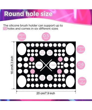 72-Hole Collapsible Makeup Brush Drying Rack | Acrylic Holder for Artists and Lovers - Black - Buy Online on GoSupps.com