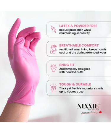 Pink Nitrile Disposable Gloves By Ronco Premium Quality Powder Free Textured Salon Food Grade 4 MIL 1000 Gloves/10 Packs XS Size - Buy Online on GoSupps.com