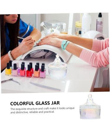 Healeved Manicure Cup with Lid Locker Decorations Clear Container Sheer Nail Polish Crystal Holders for Acrylic Nails Nail Decor Nail Liquid Cup Food Decor Jewelry Jar Glass European Style - Buy Online on GoSupps.com
