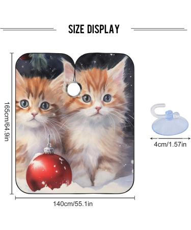 Waterproof Barber Cape - Christmas Cat Pattern & Cheetah Haircut Bib for Men & Women | Unisex Hair Cutting Cape 20 - Buy Online on GoSupps.com
