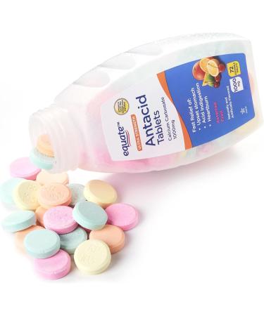 Equate Ultra Strength Antacid Chewable Fruit Tablets Over The Counter 1000 mg 72 Ct (Pack of 3) Total 216 Count + Createandbundle Sticker - Buy Online on GoSupps.com