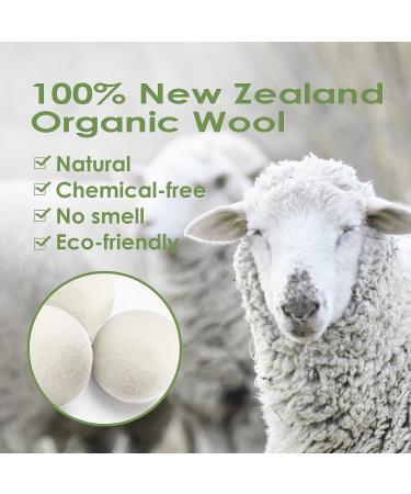 Wool Dryer Balls 6 Pack - Natural Organic Fabric Softener for Baby Clothes - Reduce Drying Time & Wrinkles - New Zealand Wool - Eco-Friendly Laundry Balls - Buy Online on GoSupps.com