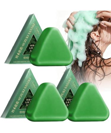  G n rique Solid Shampoo Soap 3 Pieces Triangle Purifying Shampoo for Women Gentle Bar Control Green Oil Daily Care Scalp Types Hair Types Home Travel Bathroom - Buy Online on GoSupps.com