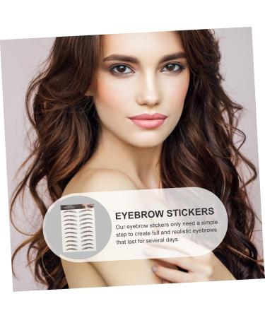OHPHCALL 9 Sheets Waterproof Eyebrow Stickers Quick Makeup Tools False Eyebrows Cosmetics 3d Template Hair 21x14.7cm Brown - Buy Online on GoSupps.com