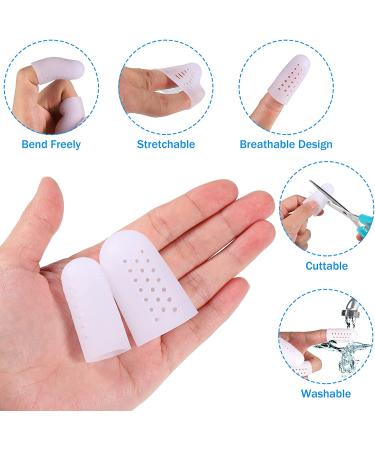 20 Pieces Silicone Finger Protectors for Wound Healing and Pain Relief - Breathable Finger Caps for Cracked Fingers, Eczema, Blisters, and Corn - Finger Cover Sleeves for Trigger Finger and Broken Toe - White - Buy Online on GoSupps.com