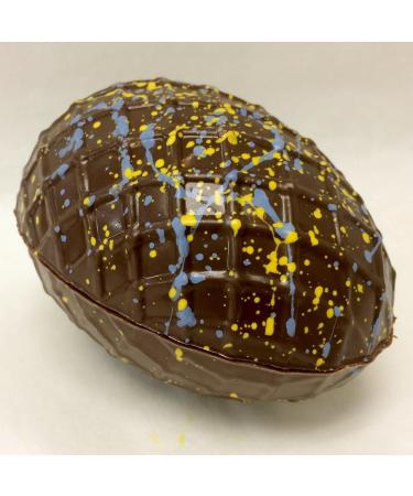 Elegant Easter Egg Premium Hand-Painted Swiss 58% Dark Chocolate Hollow with Petite Painted Dark Solid Eggs - Buy Online on GoSupps.com