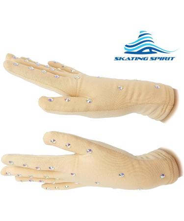 Skating Spirit Thermo Ice Skating Competition Gloves with Rhinestones - Perfect for Performance & Show Dance - Black (1 Pair) - Buy Online on GoSupps.com