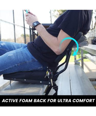 OSPORTIS Stadium Seats for Bleachers  Bleacher Seats with Padded Active Foam Backs and Cushion  Portable Stadium Seats with Back Support and Shoulder Strap BLACK 1 - Buy Online on GoSupps.com