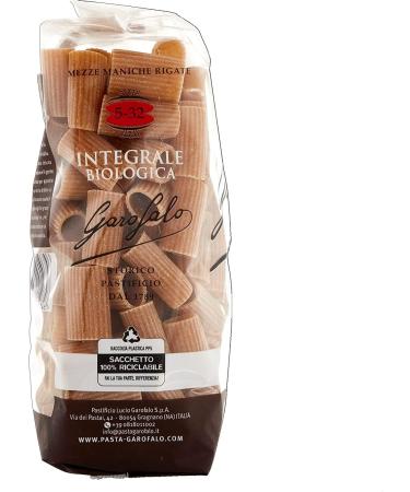  Italian Gourmet E.R. Garofalo Wholemeal Pasta Mezze maniche rigate Pack of 10 organic products 500g + Gourmet Italian Polpa 400g - Buy Online on GoSupps.com
