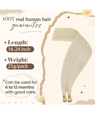 Hetto Genius Treat Extensions - Real Remy Virgin Hair 40cm Platinum Blonde #1000 25g - Luxurious Braid Extensions for a Flawless Look - Buy Online on GoSupps.com