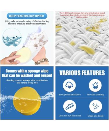 2023 New Multi-Functional Cleaning and Stain Removal Cream All-Purpose Rinse-Free Cleaning Cream 260g White Shoe Cleaner Decontaminate Solid Paste for Shoes Clothes Sofa (2 PCS) - Buy Online on GoSupps.com