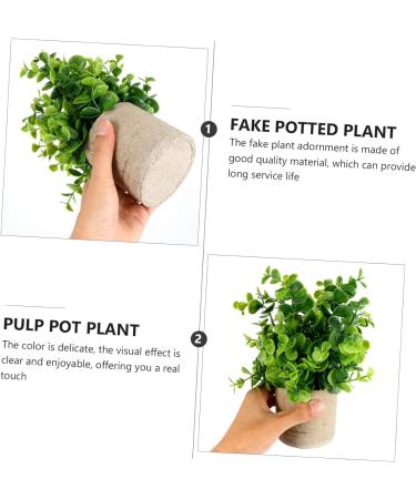 TOPBATHY Home Decor 5 Pcs Simulated Potted Plant Small Pulp Potted Plants Eucalyptus Small Greenery Decor As Shownx5pcs 22x8cmx5pcs - Buy Online on GoSupps.com