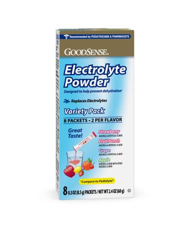 GoodSense Electrolyte Powder Variety Pack Strawberry Grape Fruit Punch Apple Electrolyte Mix