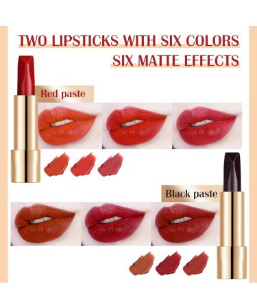U-Shinein 6 Colors Matte Lipstick Set with Gold Chain - Long-Lasting & Waterproof Lip Makeup Gift - Buy Online on GoSupps.com