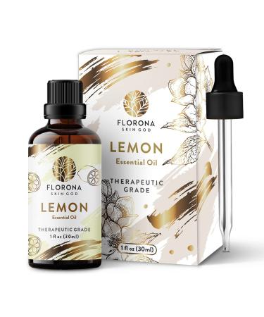 Florona Lemon Essential Oil 100% Pure & Natural - 1 fl oz Hair & Skin Care Diffuser Aromatherapy Soap Making Candle Making