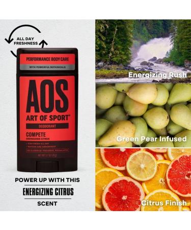 Art of Sport Deodorant Compete Energizing Citrus & Tea Tree - 2.7 Oz - Buy Online on GoSupps.com