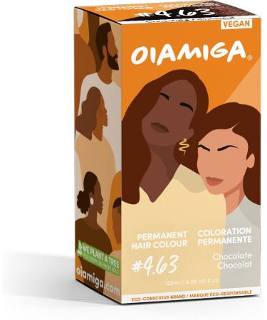 Oiamiga Chocolate Permanent Hair Dye Inclusive Hair Colour for All Hair Types Rapid Processing Made with Natural Ingredients Vegan and Cruelty Free 120ml - Buy Online on GoSupps.com