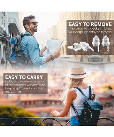 2 Pairs Small Reusable Silicone Ear Plugs for Sleeping, Travel, Concerts - Noise Reduction & Sound Blocking for Men, Women, Kids - Black - Buy Online on GoSupps.com