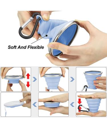 Light Blue Silicone Collapsible Cup | Portable Foldable Travel Mug for Camping, Hiking & Outdoors | Reusable and Expandable Drinking Cup - Buy Online on GoSupps.com