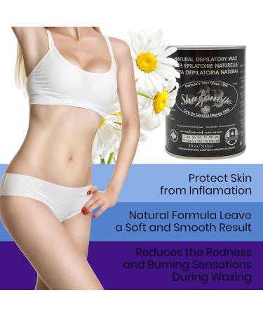 Sharonelle Soft Wax All Purpose Hair Removal Natural Depilatory Canned Wax for Sensitive Skin Canada-Made Melting Wax in Black color Canned Package (12PC Azulene) 500 ml (Pack of 12) Azulene - Buy Online on GoSupps.com