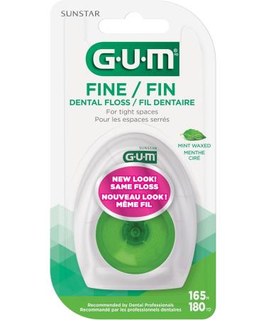 GUM Fine Mint Waxed String Floss 165M Pack of 6 165.00 m (Pack of 6) Fine Mint Waxed - Buy Online on GoSupps.com