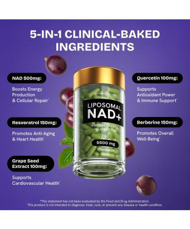 Resurrected Health NMN Supplement with NAD  Resveratrol  Berberine  Quercetin - 60 Capsules for Anti Aging  Brain  Gut & Joint Support - Buy Online on GoSupps.com