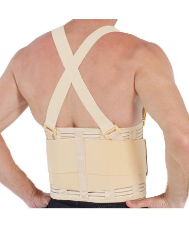 Neotech Care Adjustable Back Brace Lumbar Support Belt with Suspenders Beige Size M M Beige