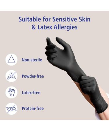 MediTrade 1284M Black Nitrile Examination Gloves - Medium Size - Buy Online on GoSupps.com