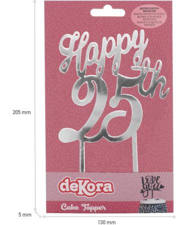 Dekora - 25th Anniversary Cake Topper Wedding Anniversary Decoration To Celebrate 25 Years of Commitment (Silver) 354107 - Buy Online on GoSupps.com