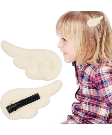 SOLUSTRE 1 Pair Angel Wings Hair Clips Plush Cute Hair Barrettes Christmas Hair Accessories for Girls Women (White) - Buy Online on GoSupps.com