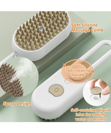 3-in-1 Cat Steamy Brush for Grooming and Hair Removal - Pet Hair Comb for Tangled and Loose Hair - Buy Online on GoSupps.com