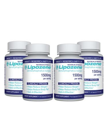 Lipozene Diet Pills - Weight Loss Supplement - 4 Bottles of 30 Capsules Each a Total of 120 Capsules! 30 Count (Pack of 4)