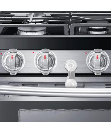 Stove Knob Covers for Child Safety Universal Size Gas Stove Knob Covers with Strong Acrylic Adhesive Baby Proof Oven Knob Covers for Kids Toddler Ranges Knob Covers (Clear)