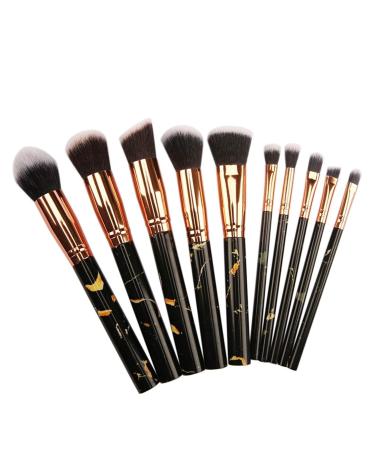 10PC Portable Makeup Brush Set for Eyes & Foundation - Black & Multicolor | Ideal for Men & Women - International Shipping Available - Buy Online on GoSupps.com
