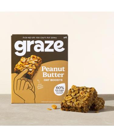 Graze Peanut Butter Oat Boost Bars - Vegan Snacks with Whole Oats - 28 Count - Peanut Butter & Chocolate Flavor - 7 Packs of 4 x 30g - Packaging May Vary - Buy Online on GoSupps.com