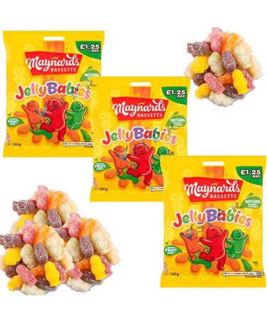 3 x Maynards Bassetts Jelly Babies Sweets Bag 1.25 PMP 130g - Buy Online on GoSupps.com