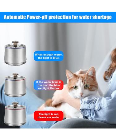 JJYPET 84oz/2.5L Stainless Steel Cat and Dog Water Fountain with Ultra-Quiet Pump and Filters for Multiple Pets - Buy Online on GoSupps.com
