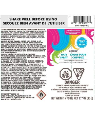 Neon Orange Temporary Hair Spray (4.5 fl. oz) 1 Count - Easy-to-Use Colorful Hair Styling for Festivals Parties and Events - Buy Online on GoSupps.com